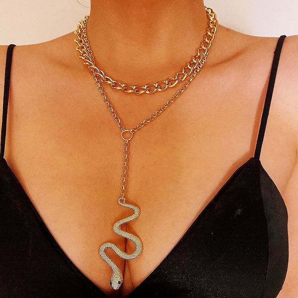 snakelike animal necklaces s-shaped pendants jewellery snake pendant multilayer chain charm necklace fashion punk jewelry gifts, Silver
snakelike animal necklaces s-shaped pendants jewellery snake pendant multilayer chain charm necklace fashion punk jewelry gifts, Silver