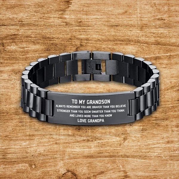 novelty items grandpa to my grandson black men's stainless steel engrave id bracelet watch link design multicolor unique meaningful
novelty items grandpa to my grandson black men's stainless steel engrave id bracelet watch link design multicolor unique meaningful