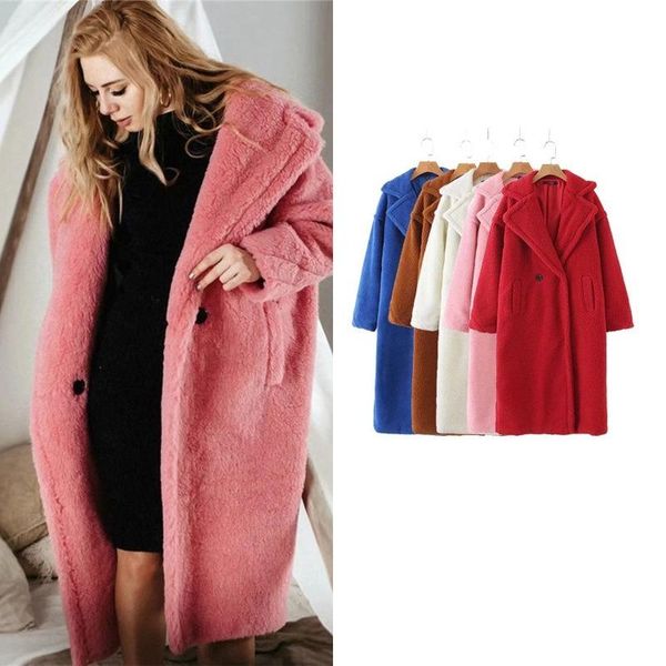 women's fur & faux winter women coat luxury long loose lapel overcoat thick warm plus size female plush coats, Black
women's fur & faux winter women coat luxury long loose lapel overcoat thick warm plus size female plush coats, Black