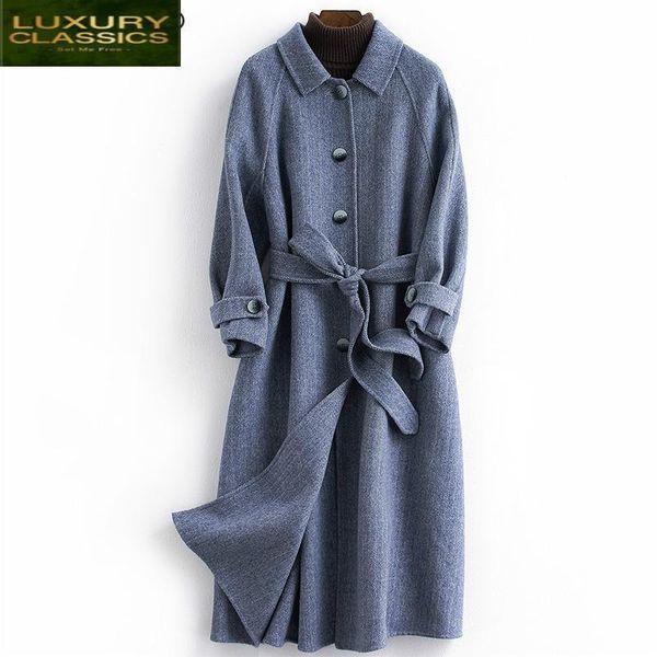 women's wool & blends jackets coats 100% women autumn winter belt woolen coat female long clothes elegant ladies spring overcoat lwl132, Black
women's wool & blends jackets coats 100% women autumn winter belt woolen coat female long clothes elegant ladies spring overcoat lwl132, Black