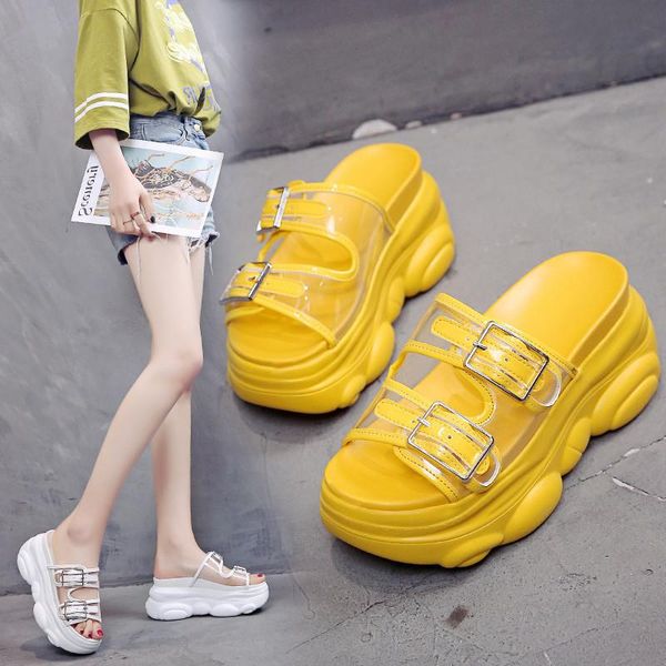 slippers transparent pvc buckle women platform 2021 summer female chunky wedge high heel slides fashion girl beach sandals, Black
slippers transparent pvc buckle women platform 2021 summer female chunky wedge high heel slides fashion girl beach sandals, Black