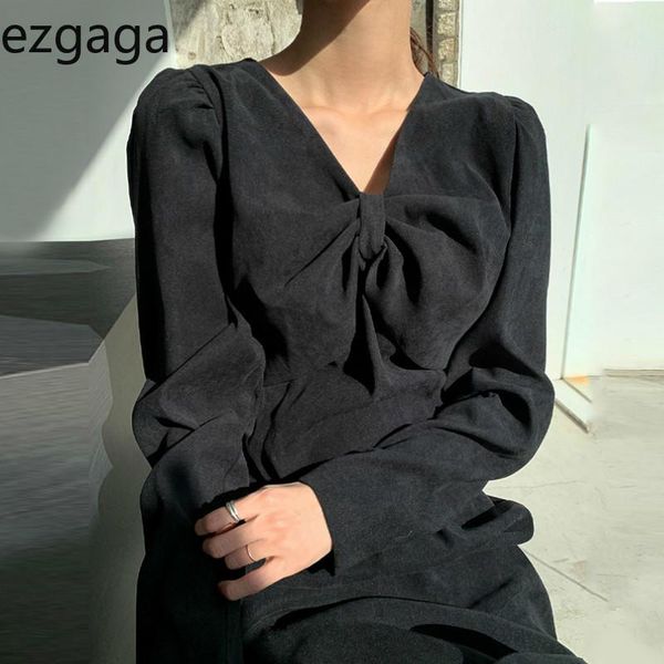 ezgaga vintage elegant dress women spring korean chic v-neck ruched bowknot solid slim waist mermaid ladies party vestidos casual dresses, Black;gray
ezgaga vintage elegant dress women spring korean chic v-neck ruched bowknot solid slim waist mermaid ladies party vestidos casual dresses, Black;gray