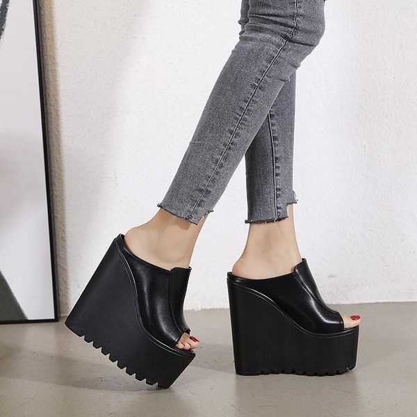 slippers women 2021 16cm super high heel sandals thick platform waterproof silver white womens shoes dress, Black
slippers women 2021 16cm super high heel sandals thick platform waterproof silver white womens shoes dress, Black