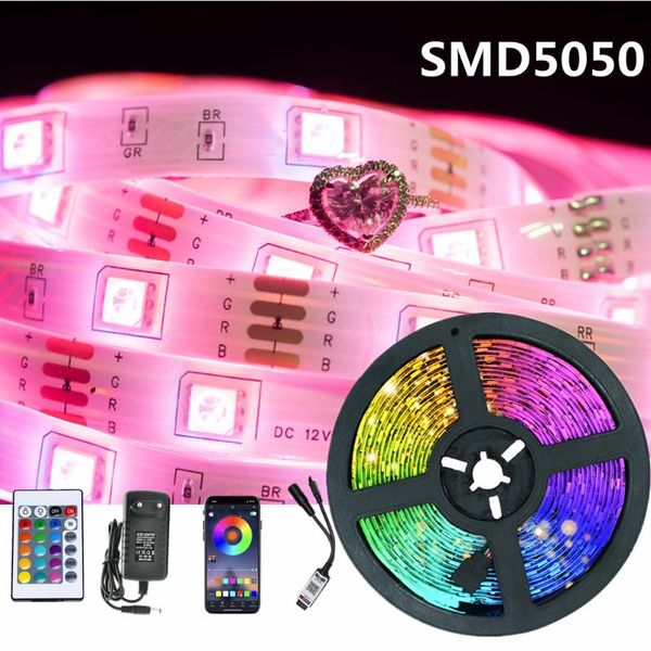 strip light rgb bluetooth flexible lamp tape ribbon with diode 12v 5m dccolours home decoration remote control+adapter led strips
strip light rgb bluetooth flexible lamp tape ribbon with diode 12v 5m dccolours home decoration remote control+adapter led strips