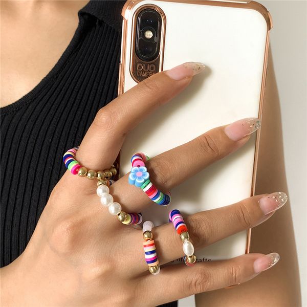 european imitation pearl flower beaded ring retro contrast color crystal finger jewelry sets women ethnic style gold soft pottery rings acce, Golden;silver
european imitation pearl flower beaded ring retro contrast color crystal finger jewelry sets women ethnic style gold soft pottery rings acce, Golden;silver
