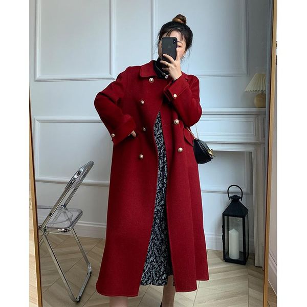 women's wool & blends xiuye korean version chic coat in autumn and winter of 20 for women loose long single breasted 100%, Black
women's wool & blends xiuye korean version chic coat in autumn and winter of 20 for women loose long single breasted 100%, Black