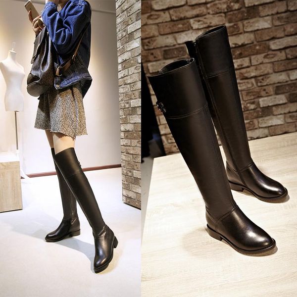 boots 2021 winter trendy european and american style leather youth round-toe women's, Black
boots 2021 winter trendy european and american style leather youth round-toe women's, Black