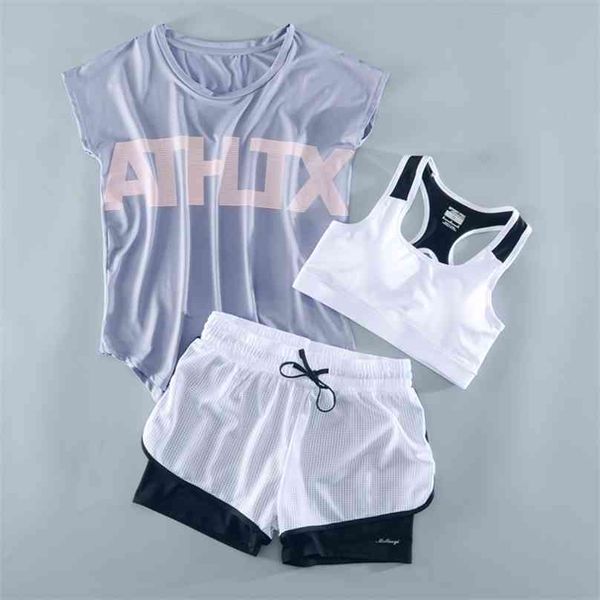 women 4 piece yoga sets bra+t shirt+shorts+pants sports wear for gym clothing workout clothes fitness jogging 210802, Gray
women 4 piece yoga sets bra+t shirt+shorts+pants sports wear for gym clothing workout clothes fitness jogging 210802, Gray
