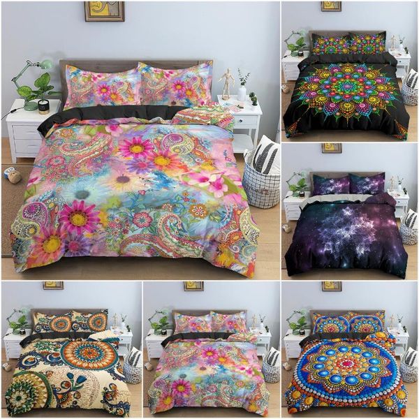 bedding sets mandala flower set bohemian duvet cover 2/3 pieces boho quilt with 1/2 pillowcases home textiles
bedding sets mandala flower set bohemian duvet cover 2/3 pieces boho quilt with 1/2 pillowcases home textiles