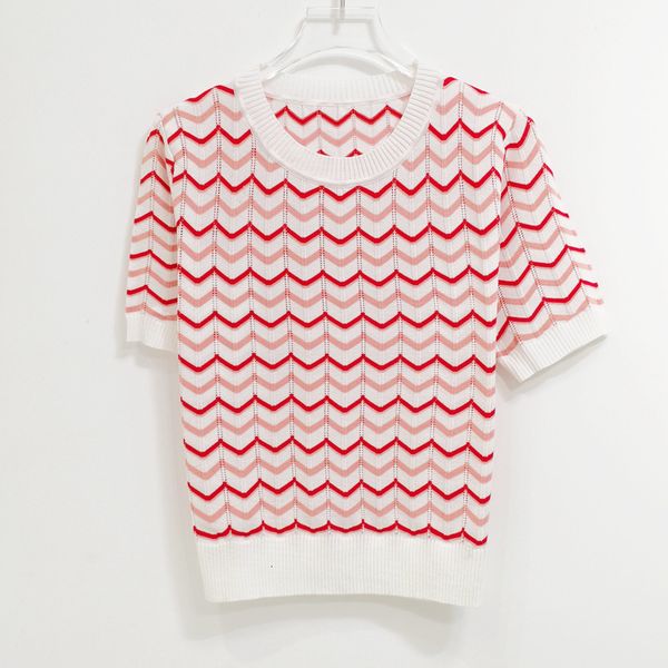 sweater knit 2021 summer wear women's short sleeve color contrast wave stripe round neck hollow thin t-shirt, White;black
sweater knit 2021 summer wear women's short sleeve color contrast wave stripe round neck hollow thin t-shirt, White;black