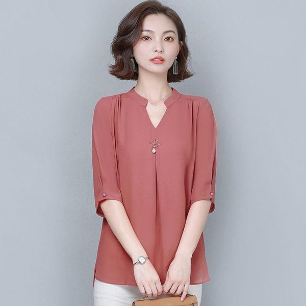 women's blouses & shirts chiffin blouse women summer loose casual 2021 korean style v-neck half sleeve woman plus size p826, White
women's blouses & shirts chiffin blouse women summer loose casual 2021 korean style v-neck half sleeve woman plus size p826, White
