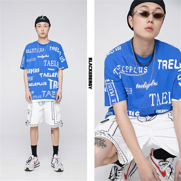 new short sleeve full letter print in 2021 summer, White;black
new short sleeve full letter print in 2021 summer, White;black