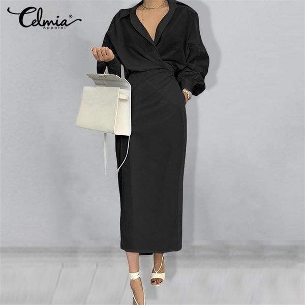 plus size women dress celmia fashion lapel sleeve shirt maxi dresses casual loose solid work long robe belted vestidos 5xl
plus size women dress celmia fashion lapel sleeve shirt maxi dresses casual loose solid work long robe belted vestidos 5xl