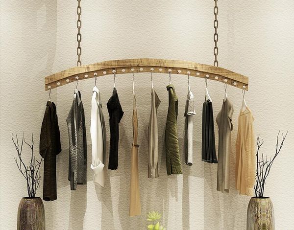hangers & racks women's clothing store decoration rack display rack, ceiling simple retro hanging clothes
hangers & racks women's clothing store decoration rack display rack, ceiling simple retro hanging clothes