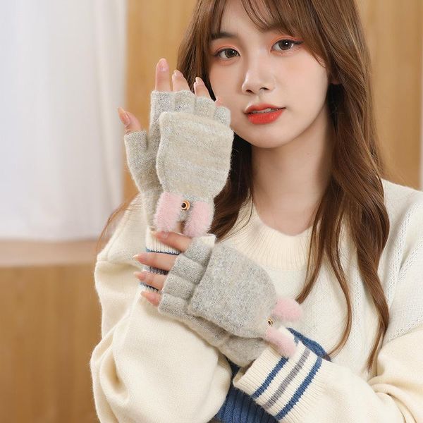 sports gloves 2021 knitted wool products fingerless glove autumn and winter women's flip kawaii half finger jacquard mittens, Black
sports gloves 2021 knitted wool products fingerless glove autumn and winter women's flip kawaii half finger jacquard mittens, Black