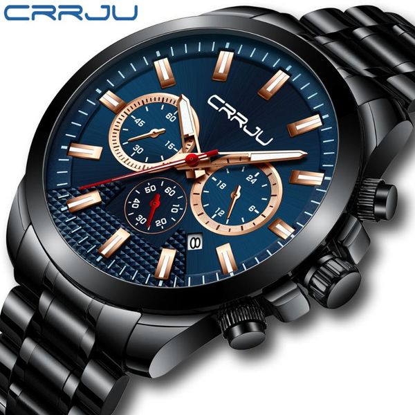 wristwatches 2021 crrju fashion men watch stainless steel sport chronograph quartz black relogio masculino, Slivery;brown
wristwatches 2021 crrju fashion men watch stainless steel sport chronograph quartz black relogio masculino, Slivery;brown