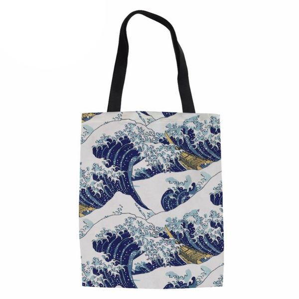 shopping bags women bag fashion handbag canvas the lesser waves of hokusai printed ladies shoulder tote
shopping bags women bag fashion handbag canvas the lesser waves of hokusai printed ladies shoulder tote