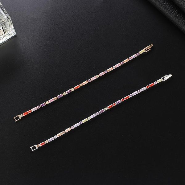 link, chain fashion bracelet colorful and white zircon 1 row cubic zirconia for women jewelry gift b307, Black
link, chain fashion bracelet colorful and white zircon 1 row cubic zirconia for women jewelry gift b307, Black