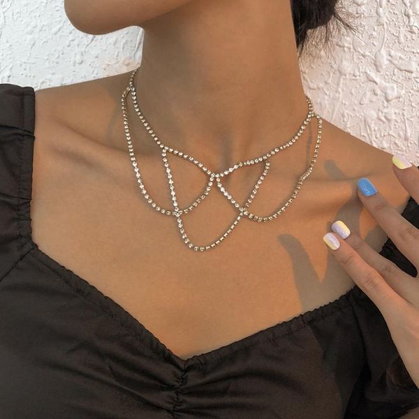 chains lalynnly women's luxury temperament rhinestone geometric patterns pendant necklace female crystal daily wholesale gifts n9122, Silver
chains lalynnly women's luxury temperament rhinestone geometric patterns pendant necklace female crystal daily wholesale gifts n9122, Silver