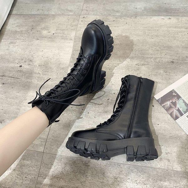 women's lace up mid heels woman metal buckle female footwear ladies shoes plus size women platform motorcycle ankle boots, Black
women's lace up mid heels woman metal buckle female footwear ladies shoes plus size women platform motorcycle ankle boots, Black