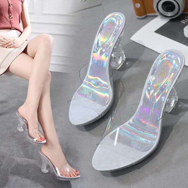 party wedding slippers woman transparent antiskid bottom platform sandals pvc tapered heel summer sandaol, Black
party wedding slippers woman transparent antiskid bottom platform sandals pvc tapered heel summer sandaol, Black