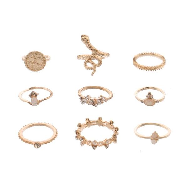 wedding rings retro pattern coin and diamond ring opal snake nine-piece metal fashion women's party, Slivery;golden
wedding rings retro pattern coin and diamond ring opal snake nine-piece metal fashion women's party, Slivery;golden