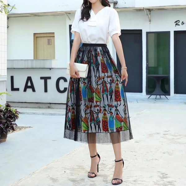 skirts ins style summer midi skirt large size overskirt printed flower national tulle women's pleated, Black
skirts ins style summer midi skirt large size overskirt printed flower national tulle women's pleated, Black