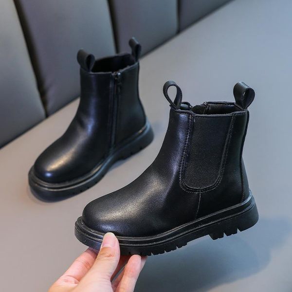 kids boots toddler girls solid fashion flat with british style anti-slippery soft sole comfy zipper side size 26-36, Black;grey
kids boots toddler girls solid fashion flat with british style anti-slippery soft sole comfy zipper side size 26-36, Black;grey