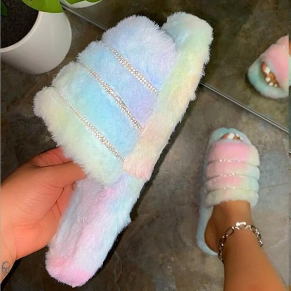slippers fashion winter furry women's rhinestone decor warm slipper crystal soft ladies women shoes for 2021, Black
slippers fashion winter furry women's rhinestone decor warm slipper crystal soft ladies women shoes for 2021, Black