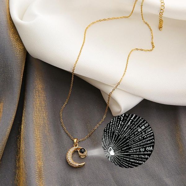 pendant necklaces moon titanium steel necklace 2021 trendy chasing projection gold plated for women design light luxury ornament, Silver
pendant necklaces moon titanium steel necklace 2021 trendy chasing projection gold plated for women design light luxury ornament, Silver