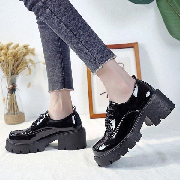 boots women round toe chunky lace up woman patent leather shoes platform high heels ankle for spring ladies drop, Black
boots women round toe chunky lace up woman patent leather shoes platform high heels ankle for spring ladies drop, Black