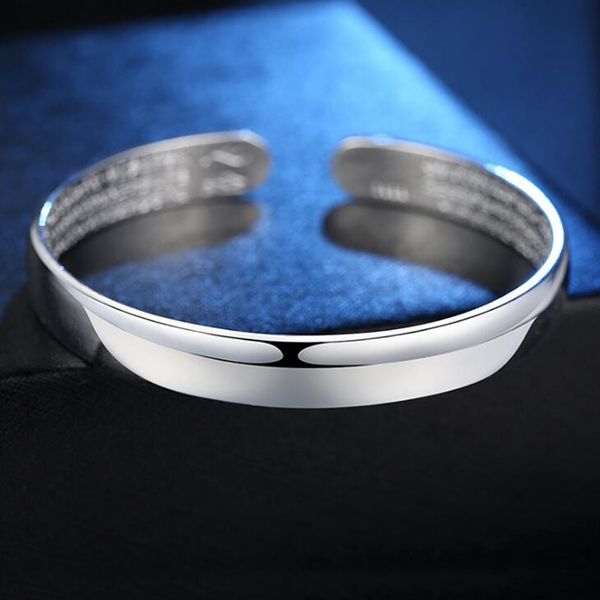 925 sterling sier new retro heart sutra sier bangles women bracelet fashion glossy simple luxury jewelry, Golden;silver
925 sterling sier new retro heart sutra sier bangles women bracelet fashion glossy simple luxury jewelry, Golden;silver