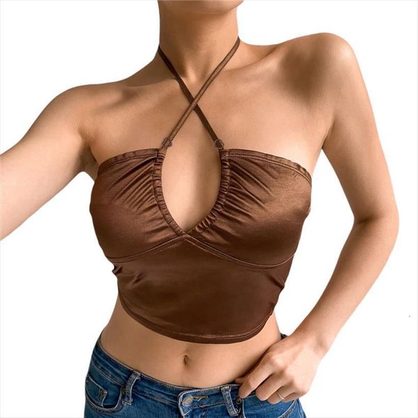 fashion trend summer cross womens tanks halter v neck sleeveless solid color backless crop fit camisole, White
fashion trend summer cross womens tanks halter v neck sleeveless solid color backless crop fit camisole, White