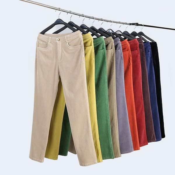 colors corduroy women pants fashion cotton loose high waist stretch straight vintage all-match casual trousers female women's & capris, Black;white
colors corduroy women pants fashion cotton loose high waist stretch straight vintage all-match casual trousers female women's & capris, Black;white