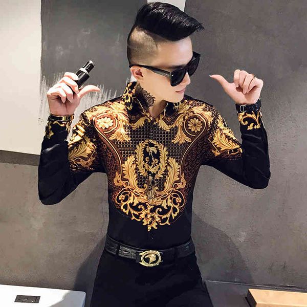 blue baroque banquet homme paisley black gold luxury men's shirt long sleeves thin fi t-shirts ment, White;black
blue baroque banquet homme paisley black gold luxury men's shirt long sleeves thin fi t-shirts ment, White;black