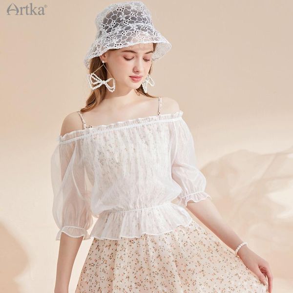 women's blouses & shirts artka 2021 summer women blouse elegant off-shoulder chiffon organza ruffle puff sleeve white sa25213x
women's blouses & shirts artka 2021 summer women blouse elegant off-shoulder chiffon organza ruffle puff sleeve white sa25213x
