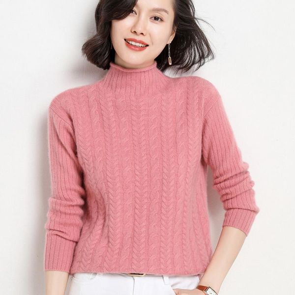 women's sweaters thickened half turtleneck sweater 100% pure wool braided solid color bottoming pullover for autumn and winter, White;black
women's sweaters thickened half turtleneck sweater 100% pure wool braided solid color bottoming pullover for autumn and winter, White;black