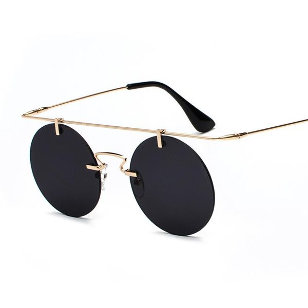 sunglasses retro classic round steampunk men and women brand designer rimless fashion glasses uv400, White;black
sunglasses retro classic round steampunk men and women brand designer rimless fashion glasses uv400, White;black