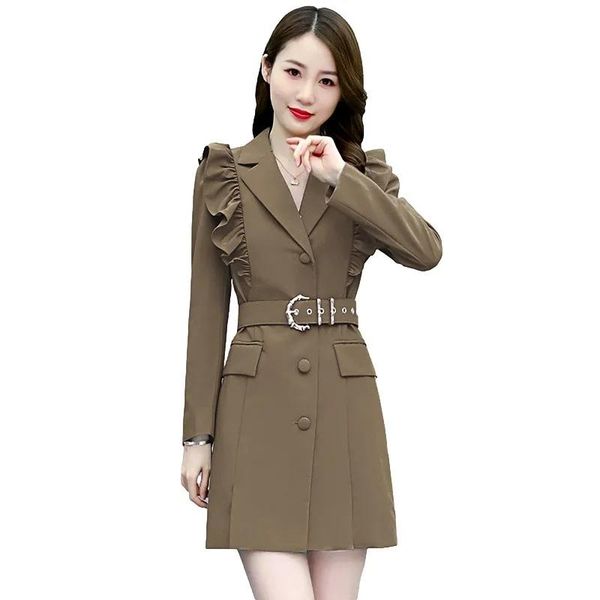 women's trench coats 2021spring autumn women jacket windbreaker female coat mid long loose casual fashion overcoat r1487, Tan;black
women's trench coats 2021spring autumn women jacket windbreaker female coat mid long loose casual fashion overcoat r1487, Tan;black