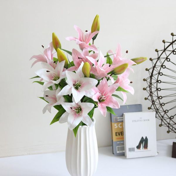 decorative flowers & wreaths 38/80cm 3 heads artificial lily wedding bridal fake flower bouquet white plants for christmas home party decor
decorative flowers & wreaths 38/80cm 3 heads artificial lily wedding bridal fake flower bouquet white plants for christmas home party decor