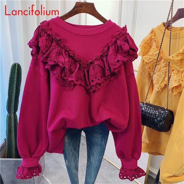 women's hoodies & sweatshirts fall y2k crewneck pullover hoodie ruffle lace patchwork kawaii grunge women2021 korean harajuku vintage o, Black
women's hoodies & sweatshirts fall y2k crewneck pullover hoodie ruffle lace patchwork kawaii grunge women2021 korean harajuku vintage o, Black