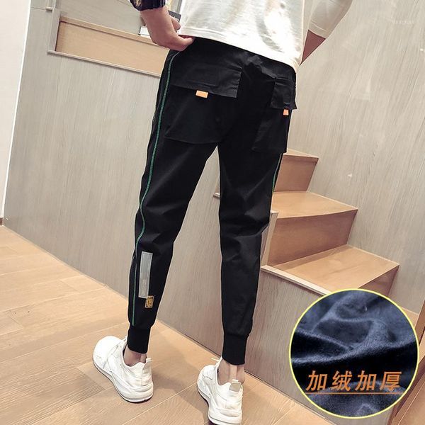men's pants winter plus velvet thick slim warm fashion casual man streetwear wild hip hop tooling trousers male, Black
men's pants winter plus velvet thick slim warm fashion casual man streetwear wild hip hop tooling trousers male, Black