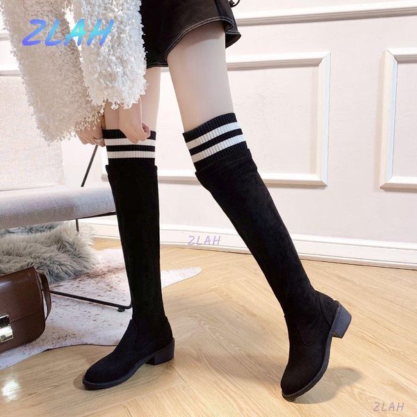 boots women's over the knee socks zlah round head thick high heel suede autumn and winter black
boots women's over the knee socks zlah round head thick high heel suede autumn and winter black