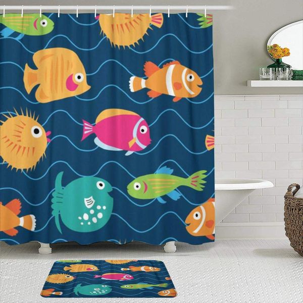 fabric shower curtain and mats set,colorful anemonefish with exotic fish on the waves,waterproof bath curtains with 12 hooks,non
fabric shower curtain and mats set,colorful anemonefish with exotic fish on the waves,waterproof bath curtains with 12 hooks,non