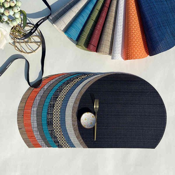 semi circular pvc dining mat nordic plate l western waterproof and thermal insulation teslin table
semi circular pvc dining mat nordic plate l western waterproof and thermal insulation teslin table