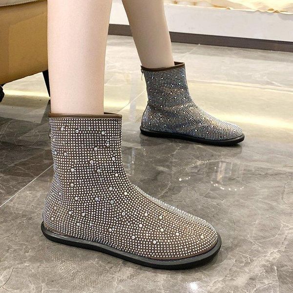 boots short korean flat boot girl autumn fashion full diamond round head fairy wind back, Black
boots short korean flat boot girl autumn fashion full diamond round head fairy wind back, Black