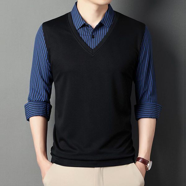 men's casual shirts autumn for men slim fit pullover shirt long sleeve striped camisa masculina male clothing, White;black
men's casual shirts autumn for men slim fit pullover shirt long sleeve striped camisa masculina male clothing, White;black