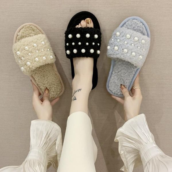 autumn furry slippers women faux fur indoor shoes woman strap female casual home flat footwear, Black
autumn furry slippers women faux fur indoor shoes woman strap female casual home flat footwear, Black