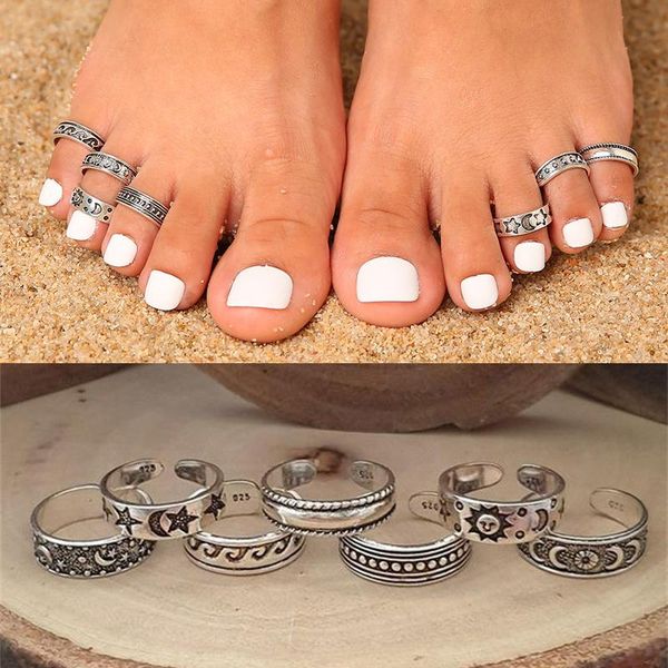 cluster rings vintage carved star moon toe kits bohemian adjustable finger ring for women boho beach foot jewelry bijoux femme, Golden;silver
cluster rings vintage carved star moon toe kits bohemian adjustable finger ring for women boho beach foot jewelry bijoux femme, Golden;silver
