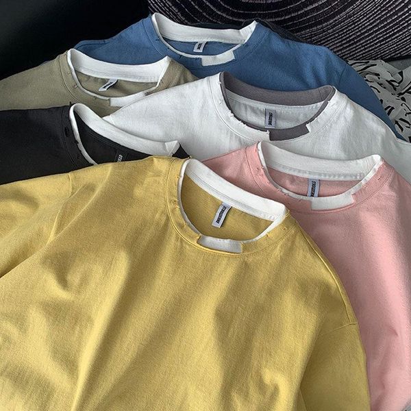 men's t-shirts fake two short sleeve t-shirt summer korean fashion versatile student simple loose half round neck, White;black
men's t-shirts fake two short sleeve t-shirt summer korean fashion versatile student simple loose half round neck, White;black